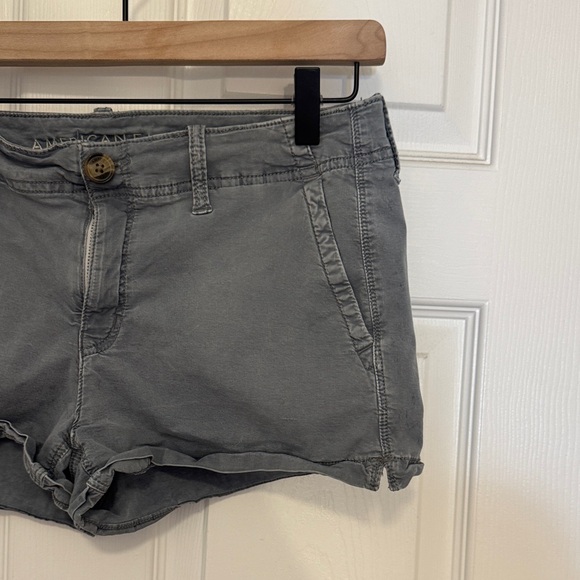 American Eagle Outfitters Gray Washed Denim-Style Shorts - Picture 3 of 10